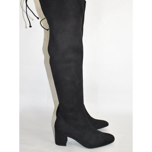STUART WEITZMAN Genna Suede Over The Knee Boots BLACK SUEDE 9 (SE40) - Picture 3 of 9